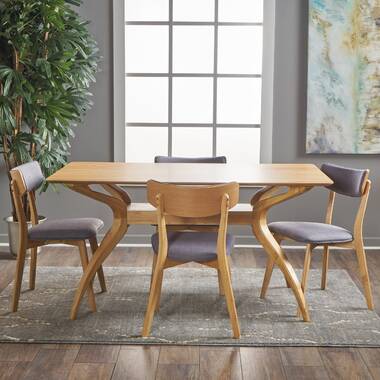 Millie 5 piece mid century solid wood dining set new arrivals